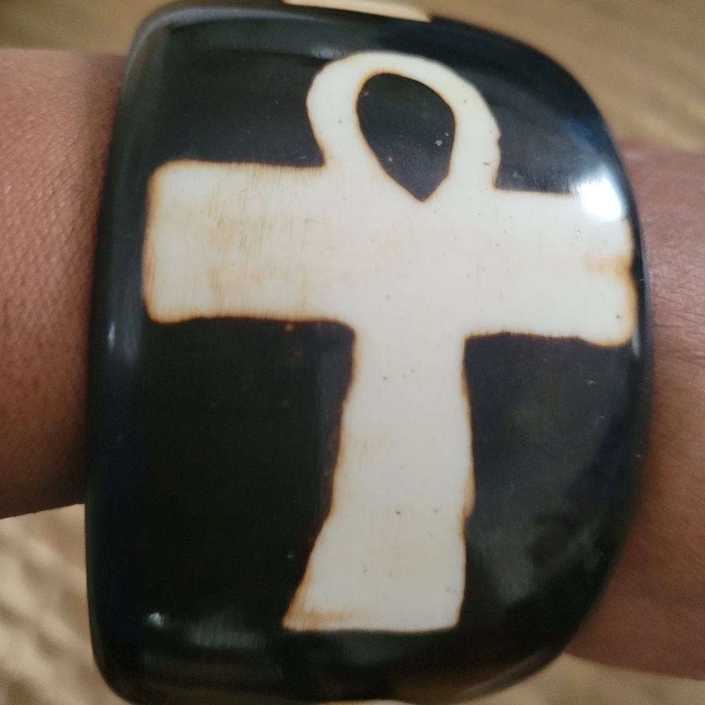 Gorgeous Unisex Egyptian Ankh Bangle 2" Wide  Inspired By Ancient Symbolism